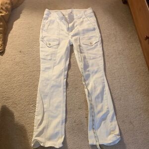 White House Black Market Cream Flare Pants